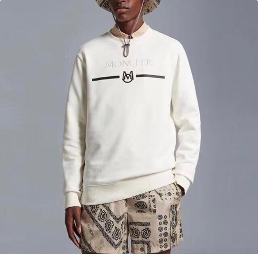 D111724手臂徽标字母logo胶印植绒男女款加绒圆领卫衣 商品图1