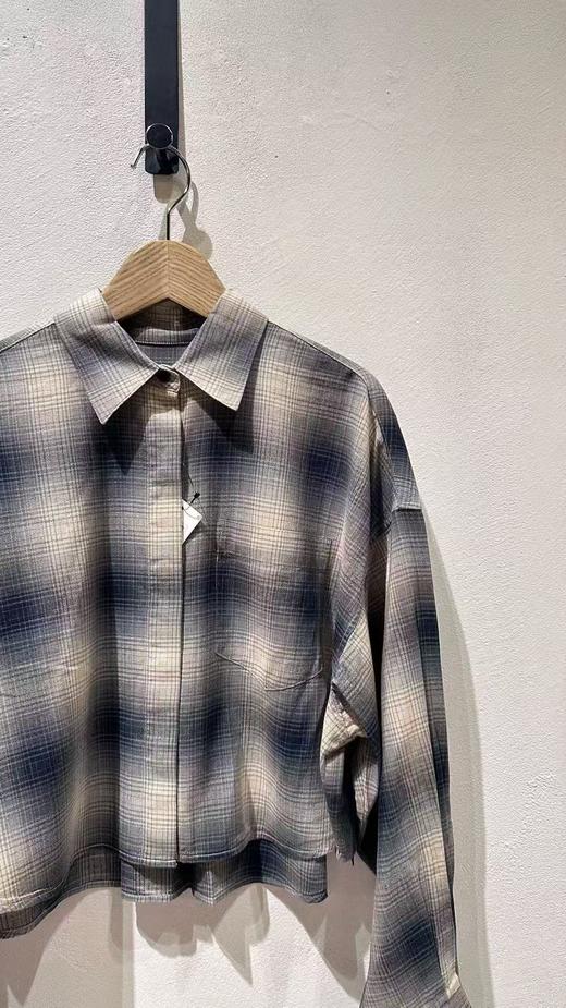 女款格纹长袖衬衫ZH 商品图2