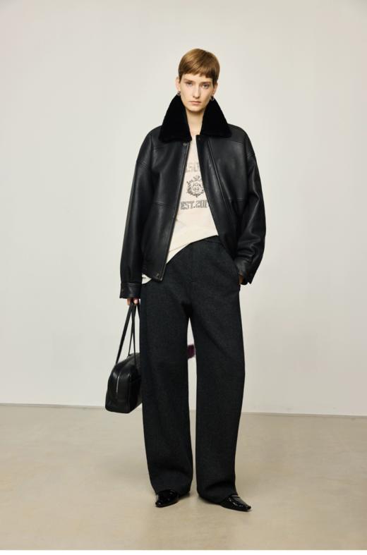 D111707温暖显瘦羊毛羽绒混纺香蕉奶奶裤休闲裤 商品图3