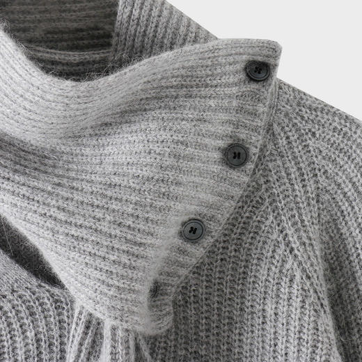 【合作款】ZHUHUE祝赫-时尚围巾V领宽松休闲毛衣针织衫-5DMZH301 商品图8