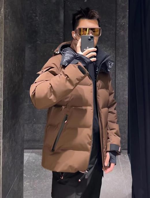 D111716双层弹性尼龙面料男士短款羽绒夹克外套羽绒服 商品图3