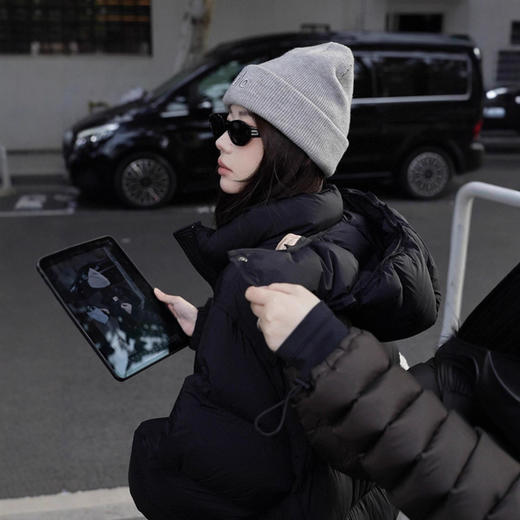 韩系短长款白鸭绒！加厚保暖连帽羽绒服女2025冬季新款泡芙百搭外套！ 商品图3