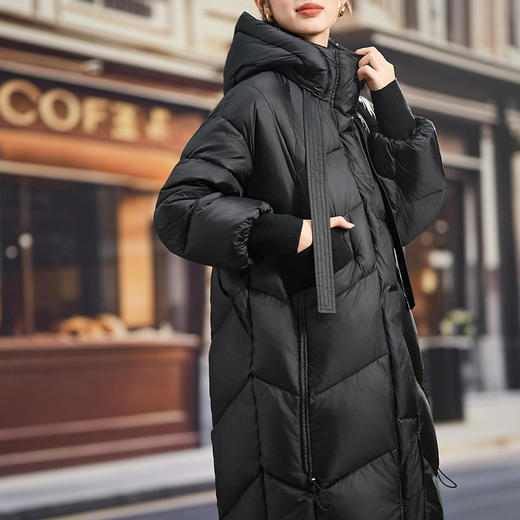 「高货kbnq」全新升级【铂金会员781/天猫1059/差价278】(72025)洛诗琳加厚中长款羽绒服2025冬季新款连帽过膝保暖外套 商品图1
