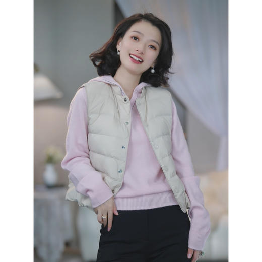 西子/【颂华】羊绒羊毛中鼎纱线连帽慵懒明线针织衫/MSYF0392 商品图1