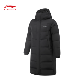 李宁男子防泼水保暖抗静电鸭绒长羽绒服AYMV217