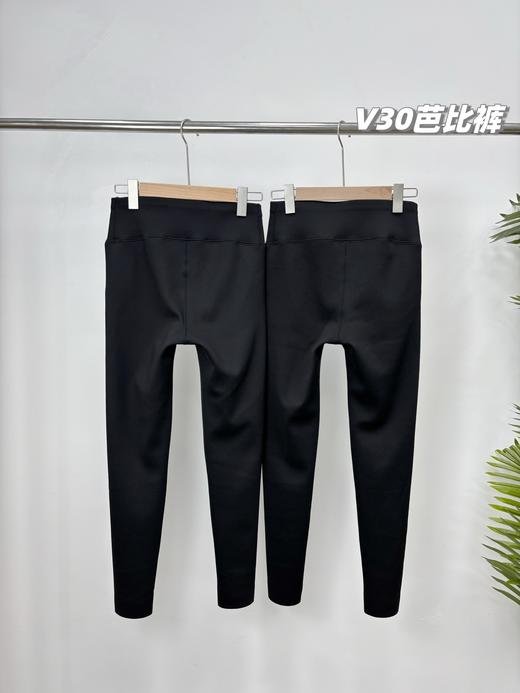 冬天外穿，显腿长！LULU运动外穿黑金加绒瑜伽裤！羊羔绒款高腰塑身鲨鱼芭比裤， 商品图1