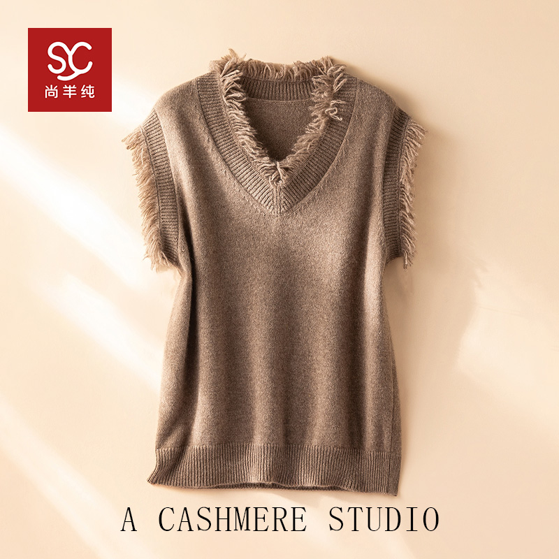 告别单调~100纯山羊绒背心小众设计感内搭马甲女无袖上衣