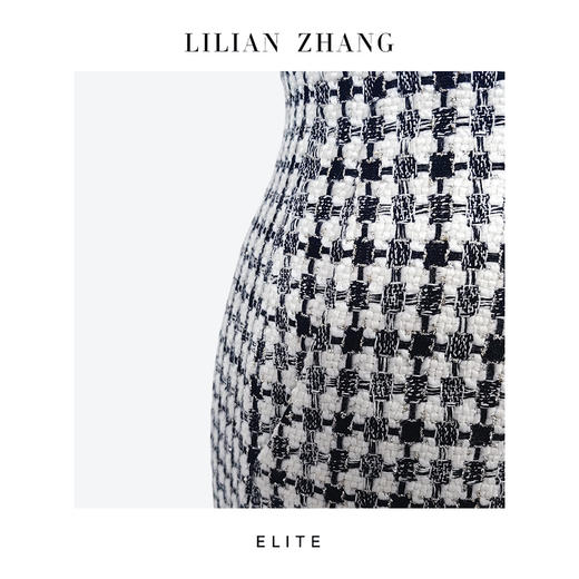 静奢风—都市摩登—千鸟知奢—羊毛经典千鸟格中高腰包臀半裙2503020 商品图2