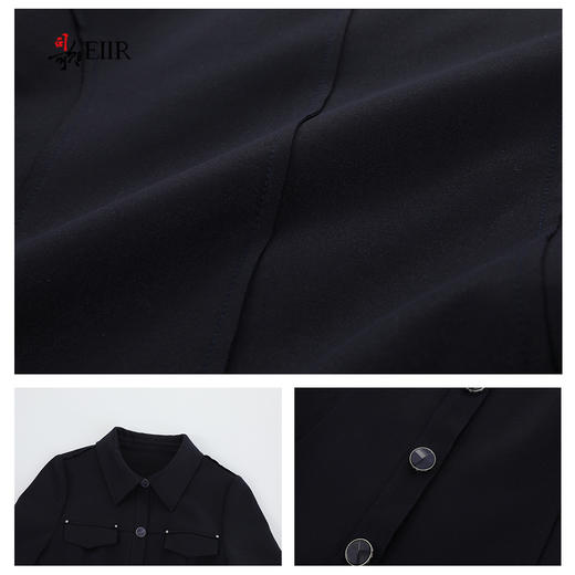 司歌单排扣收腰短外套女秋冬翻领B921095Y 商品图2