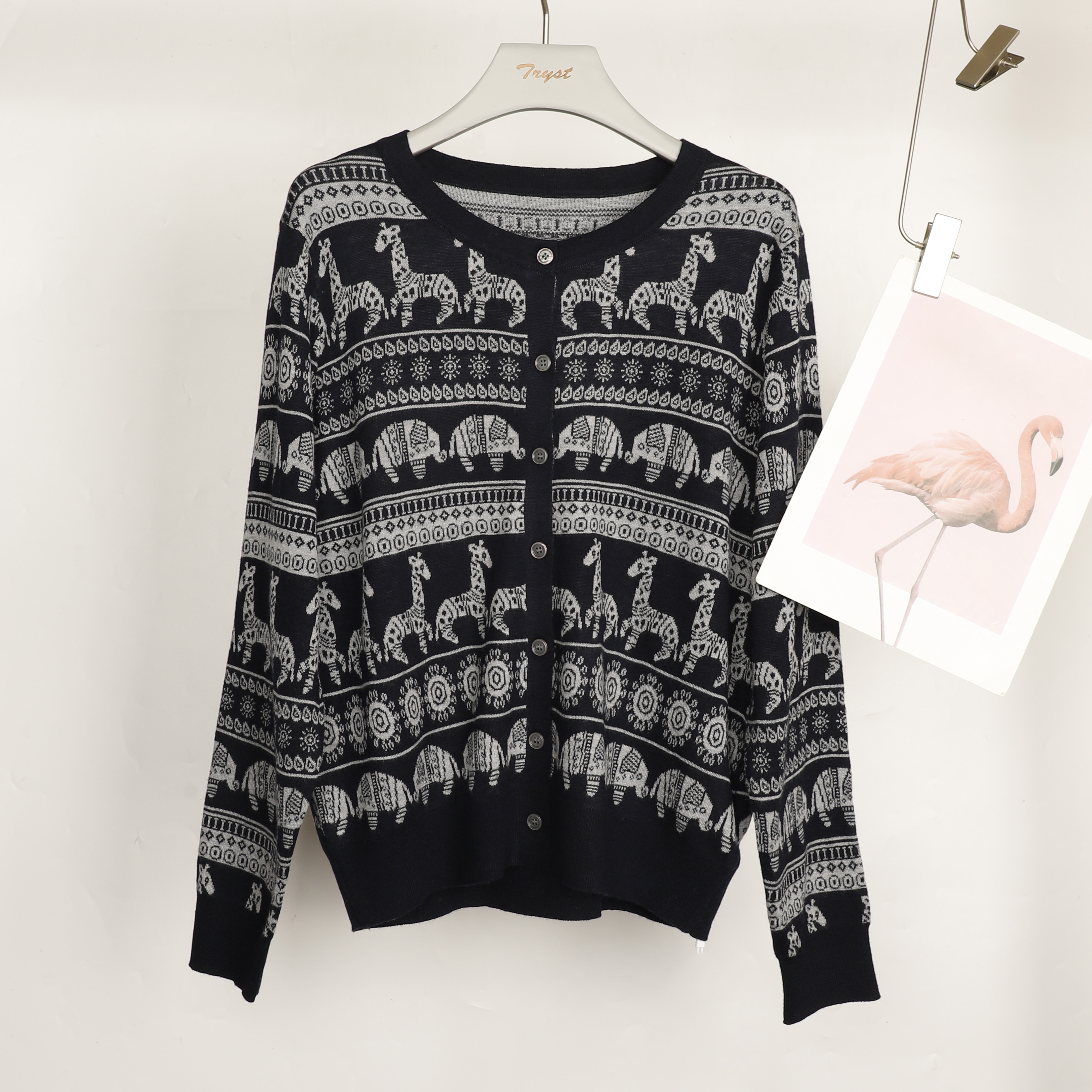 25秋冬休闲文艺提花针织开衫25Q614-8414