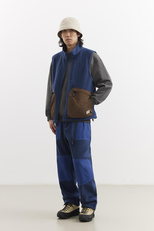 吃茶去chichaqu25秋冬双面穿抓绒马甲户外高领摇粒绒保暖山系男女 商品图3