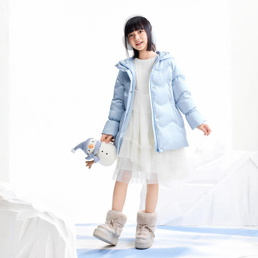 【实体店同款】女童中长款羽绒服冬季新款安奈儿童装AG545406 商品图6