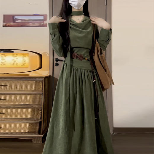 裁缝学苑AQ567设计感堆堆领收腰长袖连衣裙纸样女装新款长裙子样板图纸 商品图2