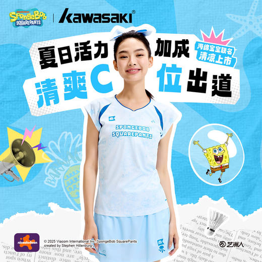 川崎 女款 海绵宝宝系列 运动短袖T恤/运动短裙  K1C02-C2994/K1C09-C2794 商品图1