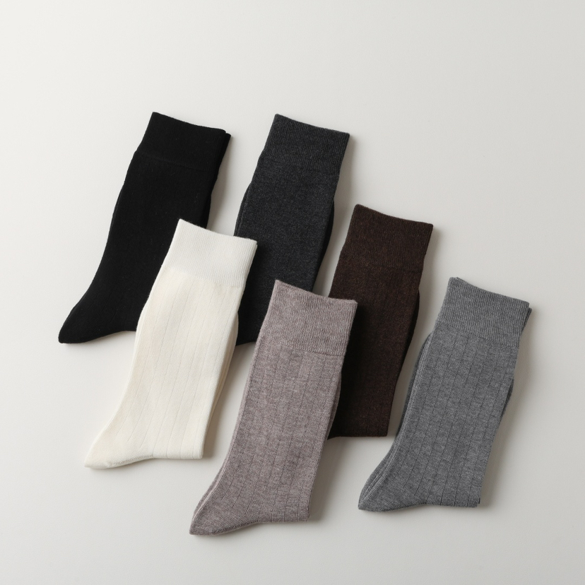 4双装~商务男士羊毛男袜 舒适无骨工艺 超细柔软保暖羊毛 黑白灰咖经典百搭色系 长筒款 40-44码