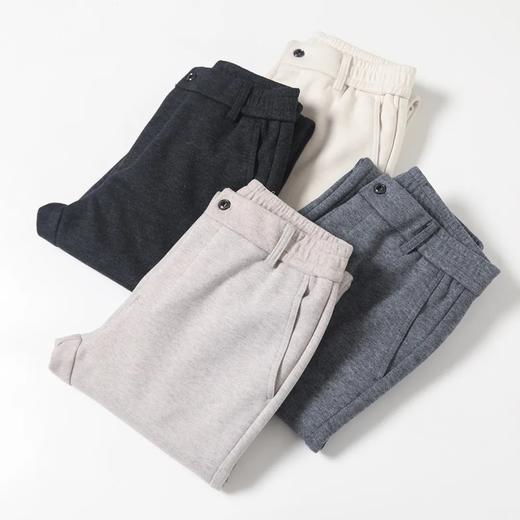 D111702绵羊毛混纺轻商力秋冬厚款男士简约纯色百搭小直筒休闲长裤 商品图10