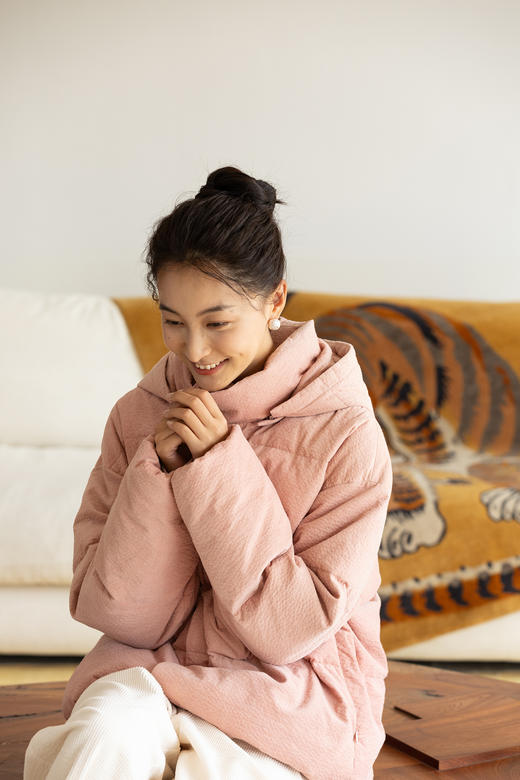 牧衣游原创 颗粒感灯芯绒95高蓬松红嘴雁绒羽绒服外套保暖 雾弥 商品图5