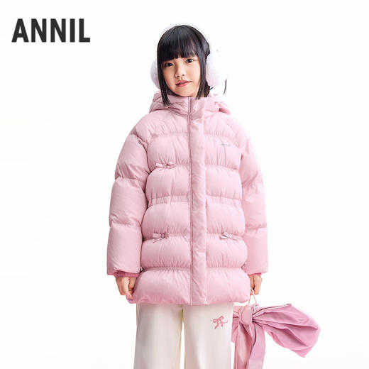 【实体店同款】女童中长款羽绒服冬季新款安奈儿童装AG545469 商品图2