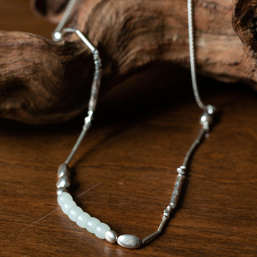 牧衣游 S925银和田玉项链文艺复古小众百搭 匆涌【不支持会员折】 商品图0