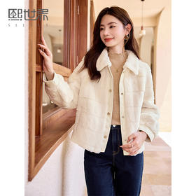 【年货节】熙世界仿皮草皮毛一体毛绒外套女秋冬时髦翻领保暖大衣年新款