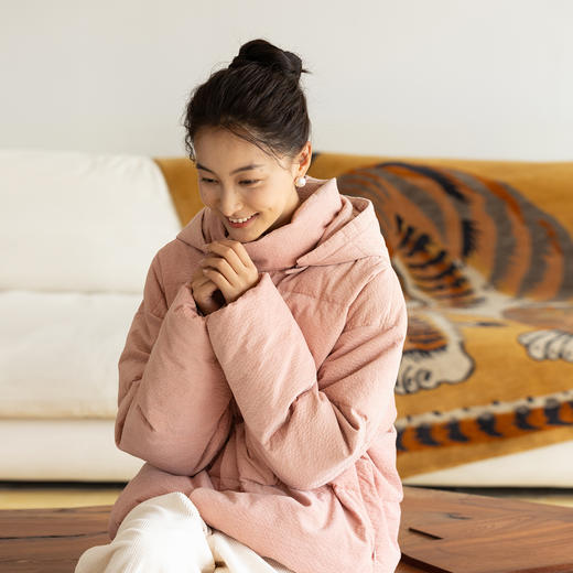 牧衣游原创 颗粒感灯芯绒95高蓬松红嘴雁绒羽绒服外套保暖 雾弥 商品图0