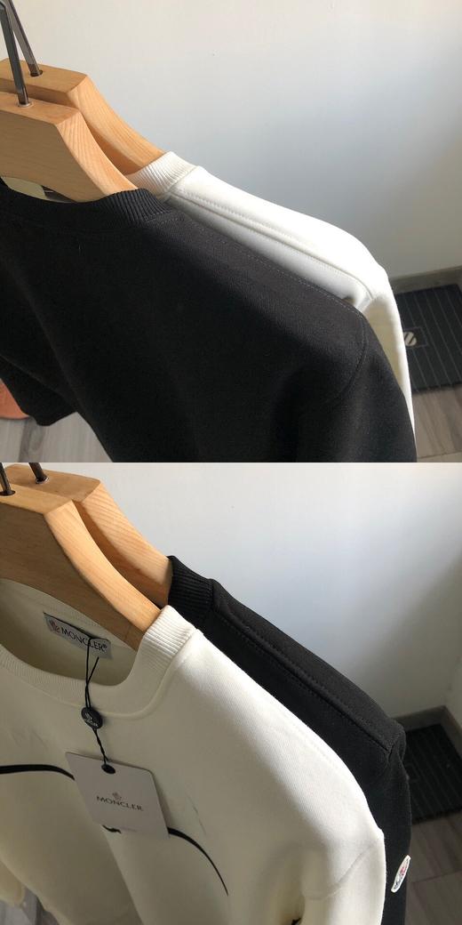 D111724手臂徽标字母logo胶印植绒男女款加绒圆领卫衣 商品图13