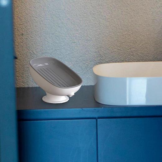 期待与你 家用沥水肥皂盒 免打孔壁挂式吸盘 香皂盒 洗手台置物架S24001 商品图2