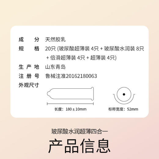 杜蕾斯玻尿酸水润超薄四合一20只 商品图7
