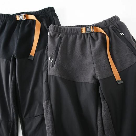 D111705户外机能风弹力防撕格子布拼接摇粒绒卫裤 商品图7