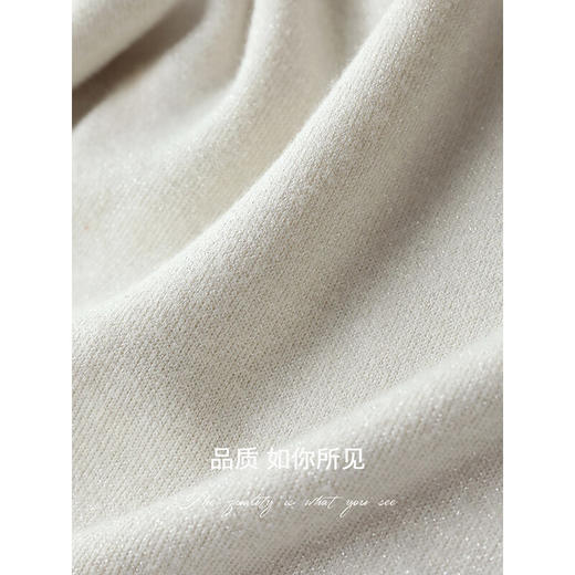 COCOBELLA新款圆领白色拉链毛衣秋冬休闲套头针织衫MZ3301-3 商品图4