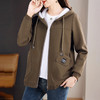 新款大码宽松中长款连帽外套春秋季时尚洋气中年妈妈女士百搭上衣 商品缩略图3