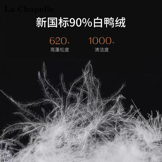 天猫同步【官网2k+新国标90绒】拉夏贝尔/La Chapelle连帽抽绳双口袋长款白鸭绒羽绒服女加厚外套 商品图3