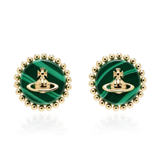 春日限定【抢先购】Vivienne西太后圆形土星孔雀石吊坠手链/耳饰/项链  西太后圆形土星白贝吊坠项链/手链/耳饰 商品图5