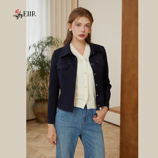 司歌单排扣收腰短外套女秋冬翻领B921095Y 商品图4