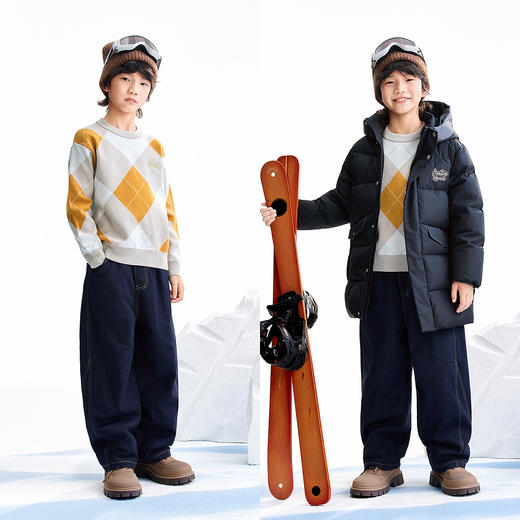 【实体店同款】男童全腰棉裤冬季新款安奈儿童装AB546085 商品图3