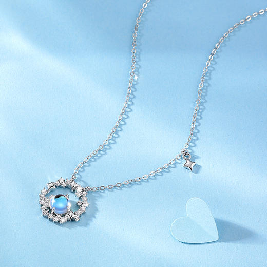 卡蒂罗KADER 绮梦星环项链 925银甜美梦幻精致闪耀浪漫女友百搭可调节锁骨链 星环守护美好如愿 商品图4