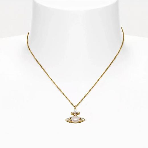 春日限定【抢先购】Vivienne西太后土星钻石珍珠项链银色/耳钉银色  西太后土星钻石珍珠项链金色/耳钉金色 -mi_bba 商品图4