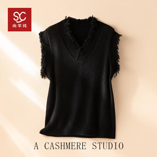 告别单调~100纯山羊绒背心小众设计感内搭马甲女无袖上衣 商品图4