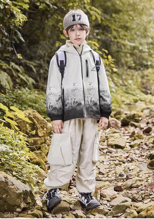 降温刚需！雪の！kids男女童泼墨印花户外童装外套 商品图4