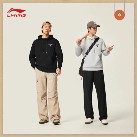 李宁男子加绒保暖套头连帽卫衣AWDVA43 商品图1