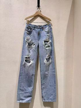 特价 女款破洞牛仔裤长裤LA002