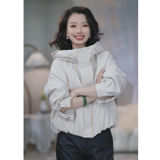 西子/【暖坞】90鹅绒800+蓬松度进口中空纱连帽羽绒服/YRXS0487 商品图0