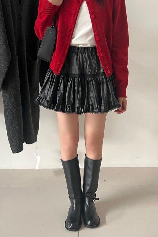 LNNNS 红色羊毛混纺休闲针织开衫小外套 21553 商品图2