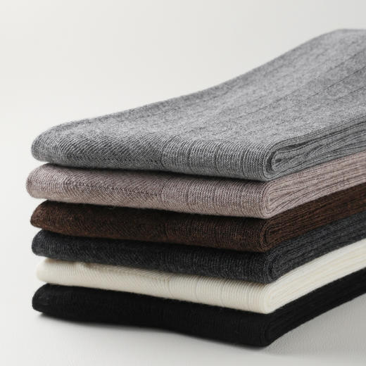 4双装~商务男士羊毛男袜 舒适无骨工艺 超细柔软保暖羊毛 黑白灰咖经典百搭色系 长筒款 40-44码 商品图2