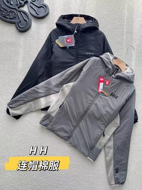 D111718男士轻薄防风透气P棉户外徒步连帽棉服