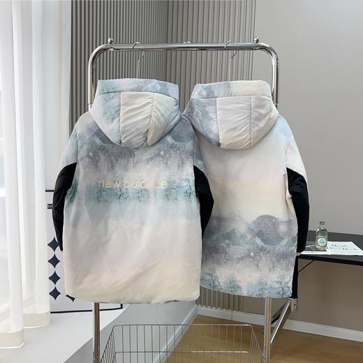 D111737冬款2025拼接设计花色满印儿童连帽羽绒服 商品图1