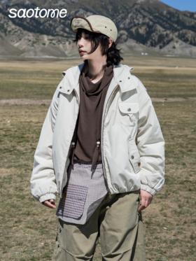 早乙女惠子saotome/STMWT13588/水洗重工连帽飞行员夹棉夹克