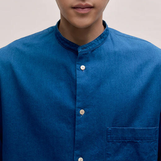 A KIND OF GUISE SEIFUR SHIRT 意大利靛蓝牛仔面料宽松无领衬衫 商品图3