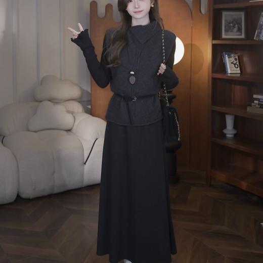 鹿向南【梦境拼图】秋冬新款韩系高级感穿搭显瘦马甲毛衣套装女 商品图2