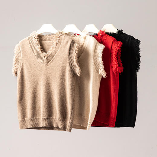 告别单调~100纯山羊绒背心小众设计感内搭马甲女无袖上衣 商品图2